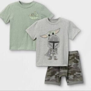 Star Wars Mandalorian Kids baby yoda casual play outfit 3 pcs! Set 12m NWT